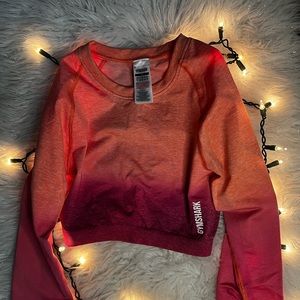 GymShark Ombré Long Sleeve Crop Top NWOT 🦈